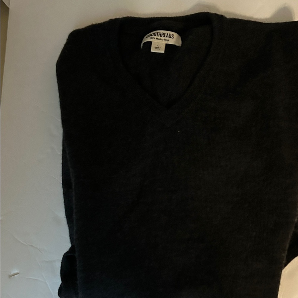 Goodthreads Men's Dark Gray V-Neck Sweater